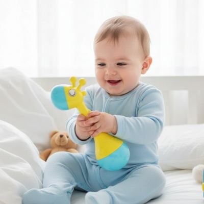 hochets bébé souriant