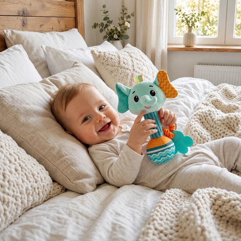 peluche d'éveil souriant avec elephant jouet deveil