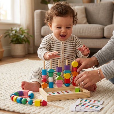 jouet montessori 1 an Cube d'activite bebe et jouet montessori bebe heureux Cube d'activite bebe heureux et souriant