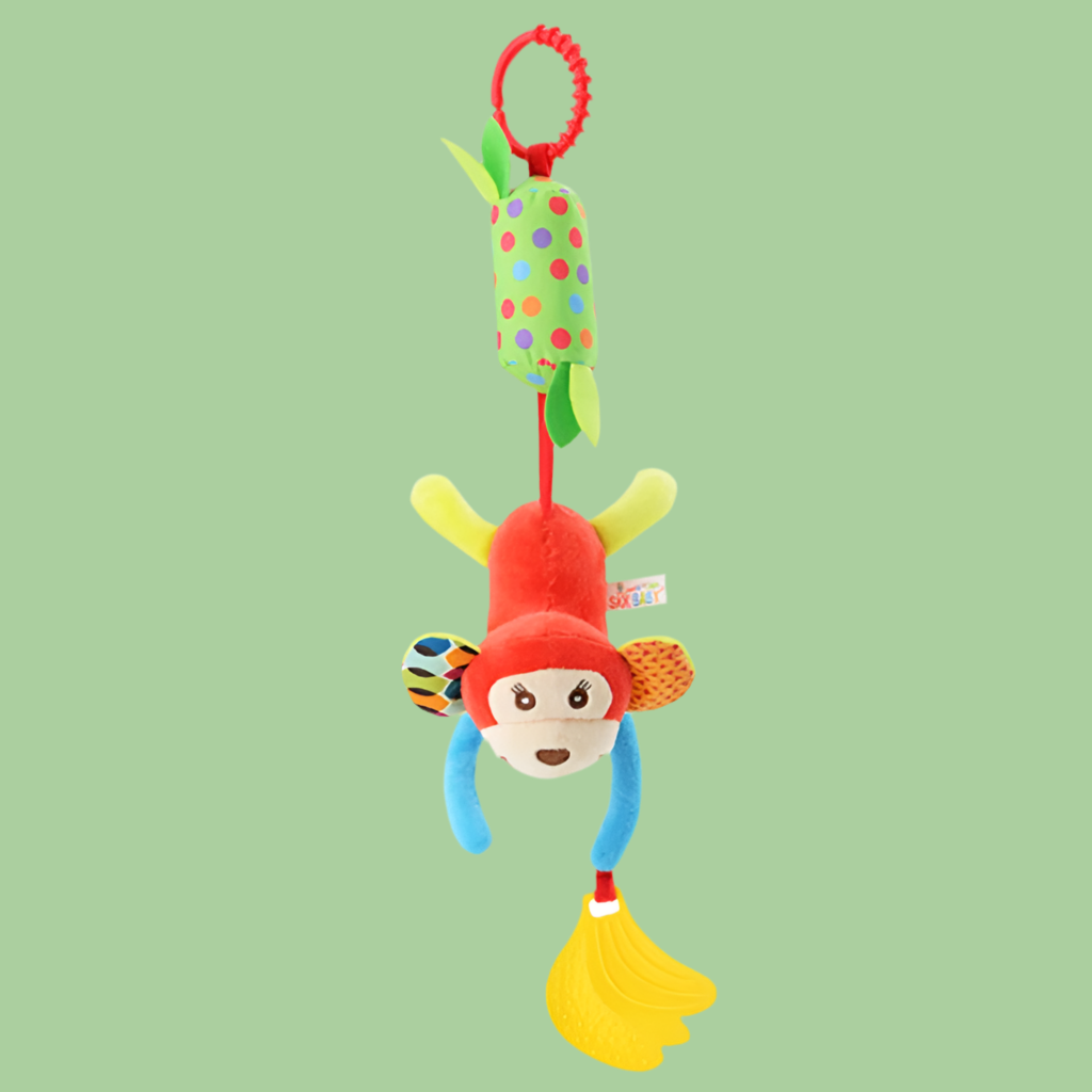 jouet poussette bebe singe 