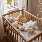drap housse pour lit bebe
et Lit bébé doudou oreillers – ambiance soir
