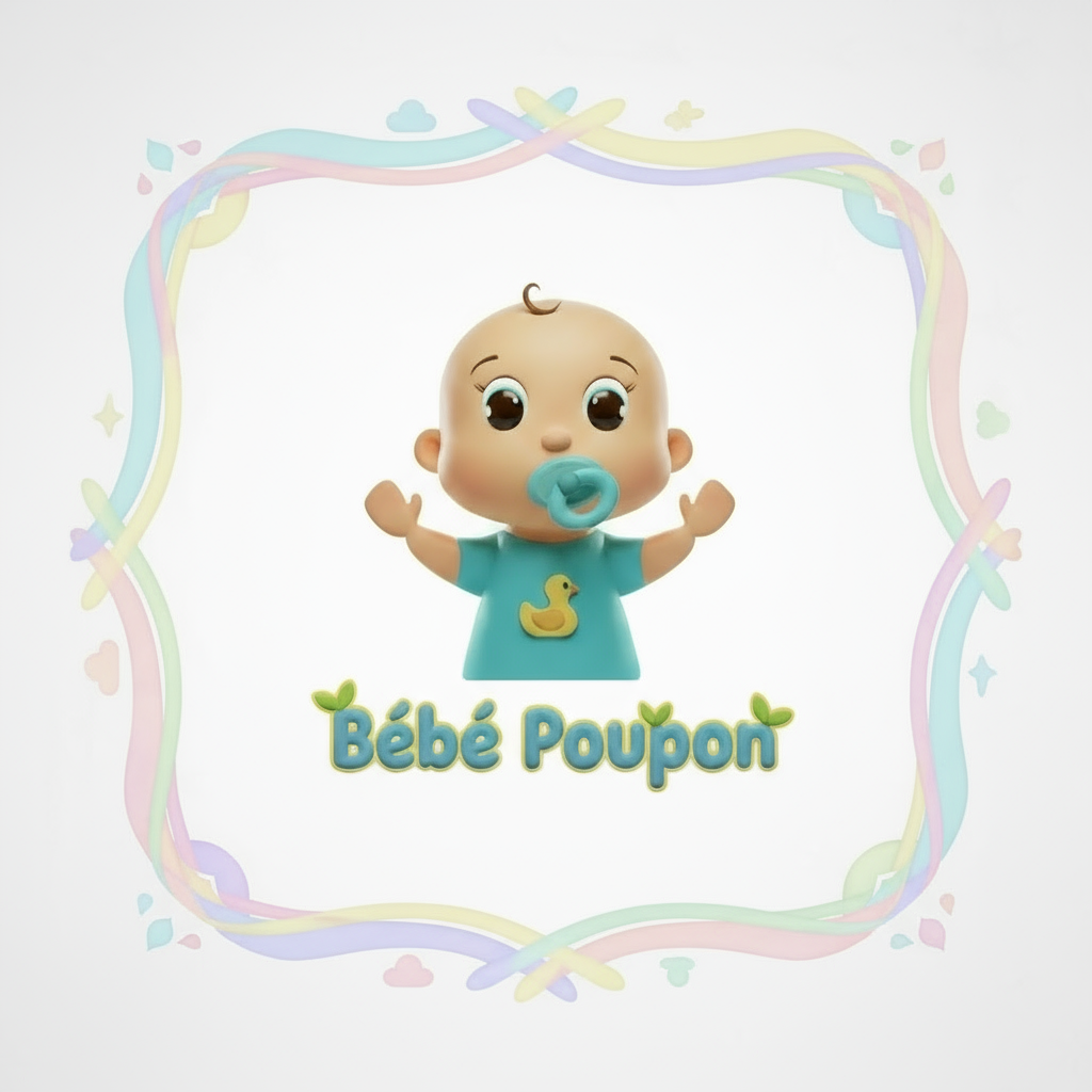 Logo Bébé Poupon avec cadre doux coloré