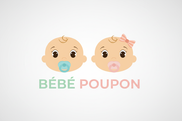 Logo Bébé Poupon fond gris doux
