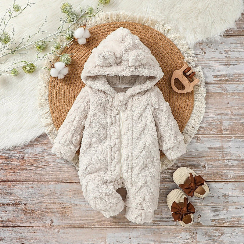 Combinaison Hiver Bébé Douillette Cosy - Chaud beige 
