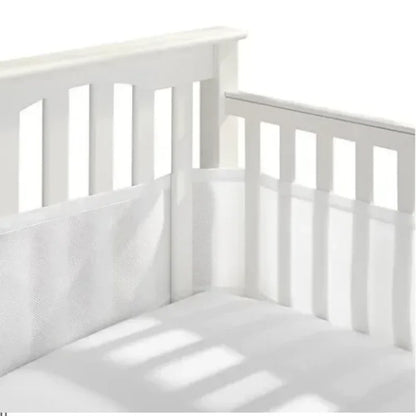 Tour de Lit Respirant Bébé - Sécurité & Aération Optimale blanc transparant