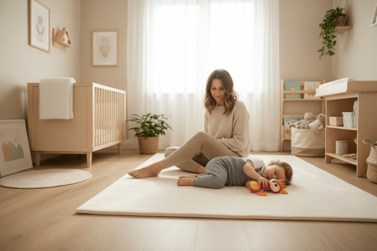 hochet renard et Maman bébé endormi renard
