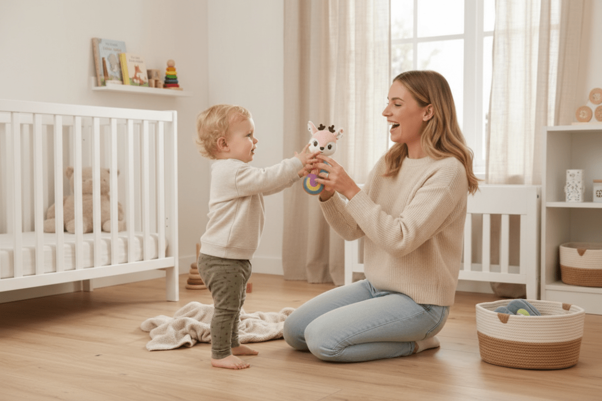 hochet renard avec Maman bébé hochet renard