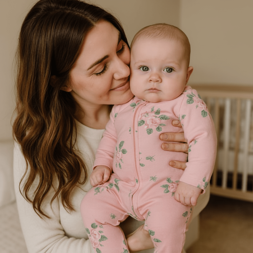 pyjama bébé fille et sa Maman bébé pyjama rose fleuri