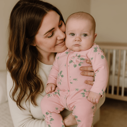 pyjama bébé fille et sa Maman bébé pyjama rose fleuri