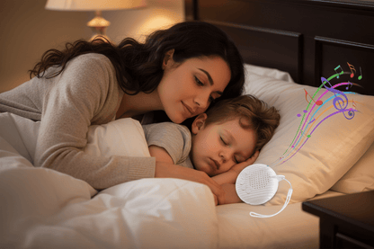 veilleuse bébé bruit blanc et sa Maman borde enfant soir machine bruit blanc beige