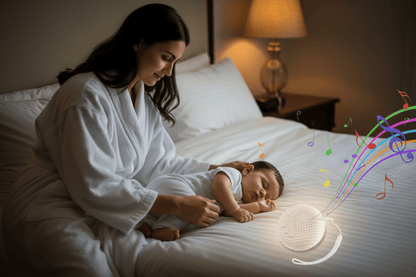 veilleuse bébé bruit blanc et sa Maman couche bébé soir machine bruit blanc beige