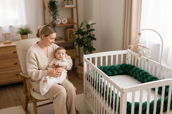 tresse de lit bébé Maman et bébé ambiance nursery
