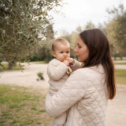 sucette clip Maman et bébé au parc avec attache-tétine