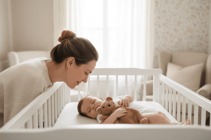 Doudou BEBE garcon et Maman et bébé doudou - lit blanc