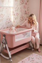 lit cododo évolutif Maman et bébé fille berceau rose chambre florale
