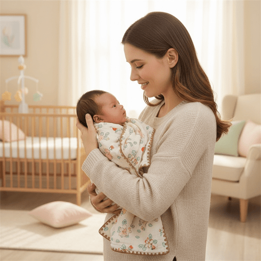 Cocon d'emmaillotage Maman et bébé fleurs