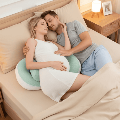 coussin de grossesse pour dormir Maman et papa – coussin vert menthe