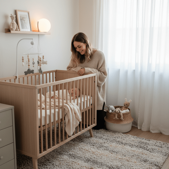 couverture enveloppante bebe Maman qui regarde bébé dormir