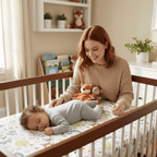 Drap housse lit bébé et Maman rousse doudous – drap forêt