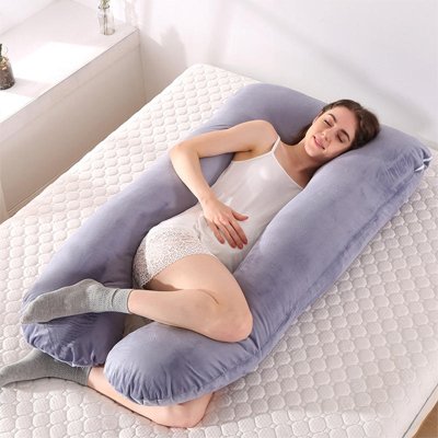 meilleur coussin de grossesse confortable gris