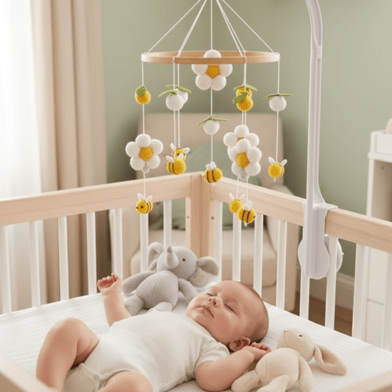 Mobile bebe marguerite – bébé éléphant lapin