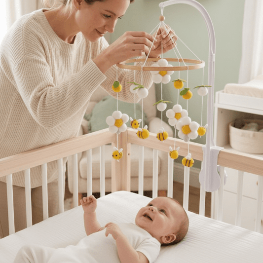 Mobile bebe marguerite – maman rousse