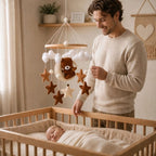 mobile lit bébé mobile ourson nuage et ourson papa et bebe 