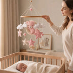 mobile lit bébé un super mobile rose  ourson