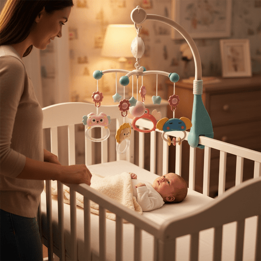 mobile musique bebe Maman activant le  le mobile musical bébé  