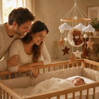 mobile ourson  joli mobile lit bébé mobile ourson nuage et ourson papa et bebe 