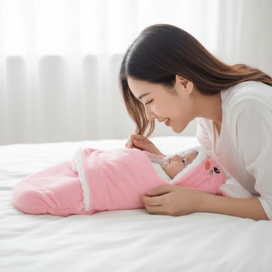 Couverture Emmaillotage Bébé Animaux - Nid DouilletMoment de complicité