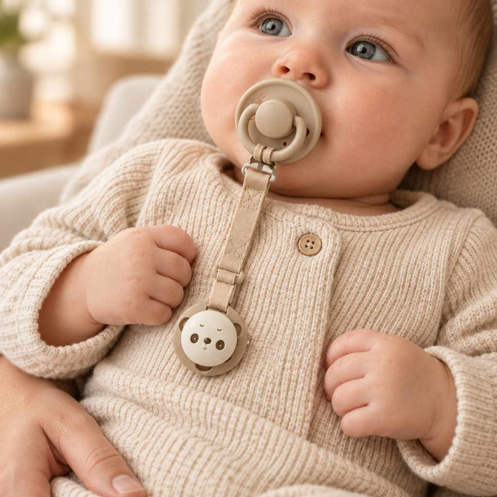 Nouvelle version cosy de bébé avec l’attache-tétine ourson
