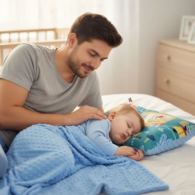 oreiller pour bebe avec papa