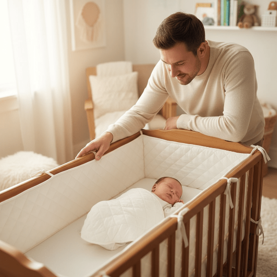Tour de Lit Bébé Respirant Protect Breath - Anti-Suffocation
Papa et Bébé dans la Couchette