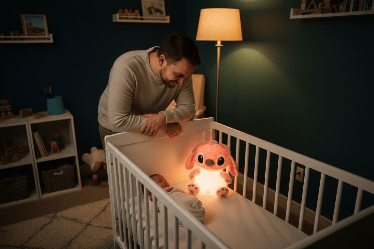peluche loutre qui respire
rose lumiere et son Papa maman penchés berceau Angel rose lumineux