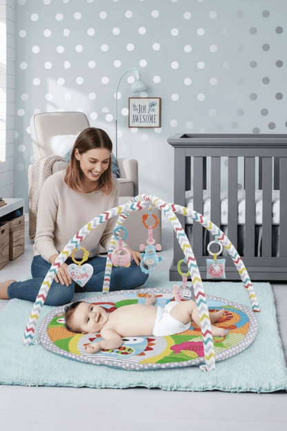 tapis d'eveil bebe Pastel chevron maman nurserie