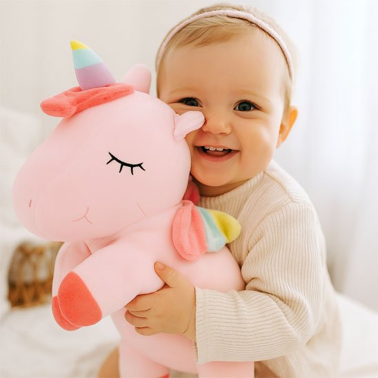  bebe Licorne peluche bebe souriant