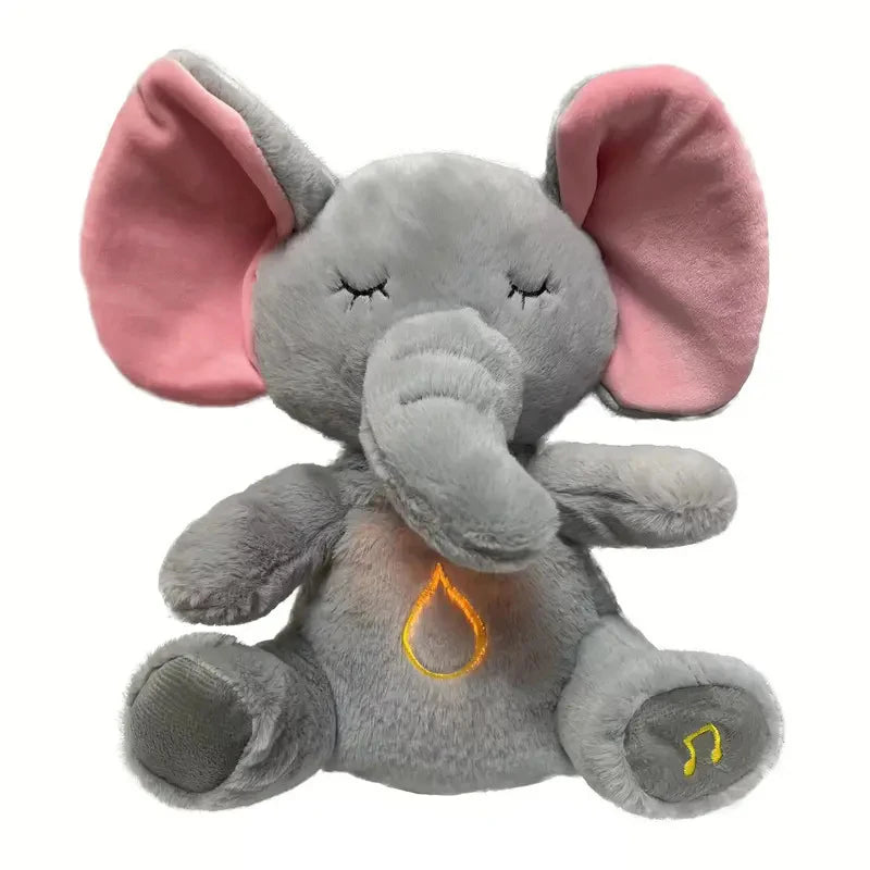 peluche bebe elephant oreille rose et ventre lumineux