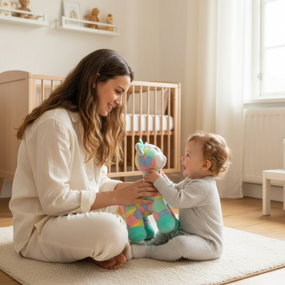 peluche d'éveil Maman et bébé sol