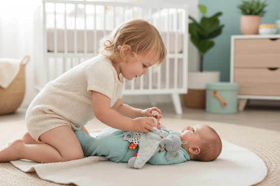 Doudou Lapin Rose - Compagnon Idéal pour Bébé Petite sœur et bébé avec doudou éléphant