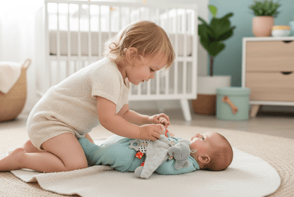 Doudou Lapin Rose - Compagnon Idéal pour Bébé Petite sœur et bébé avec doudou éléphant