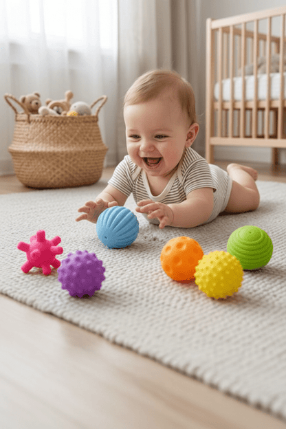 balle sensorielle bebe petiy bébé ventre rit balles sensorielles colorées chambre