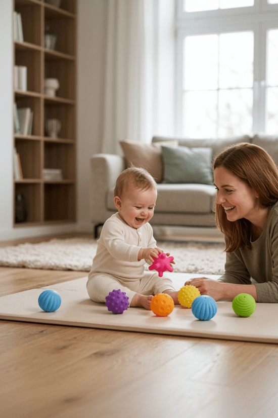 balle sensorielle bebe maman pull vert bébé balle sensorielle rose épineuse tapis