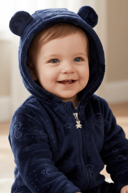 Combinaison bebe nounours Portrait bébé capuche oreilles nounours