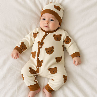 pyjama garcon bebe ourson bruin et bonnet