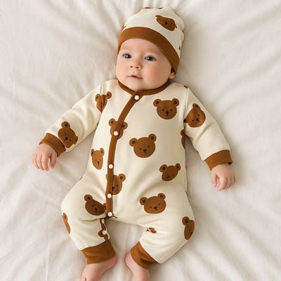 pyjama garcon bebe ourson bruin et bonnet