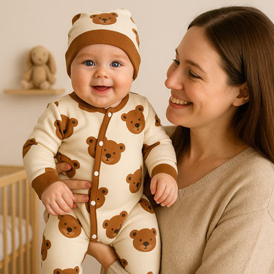 pyjama garcon bebe ourson bruin et maman 