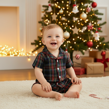 pyjama noel pour bebe
Bébé fille pyjama Noël noir rouge sapin fairy lights