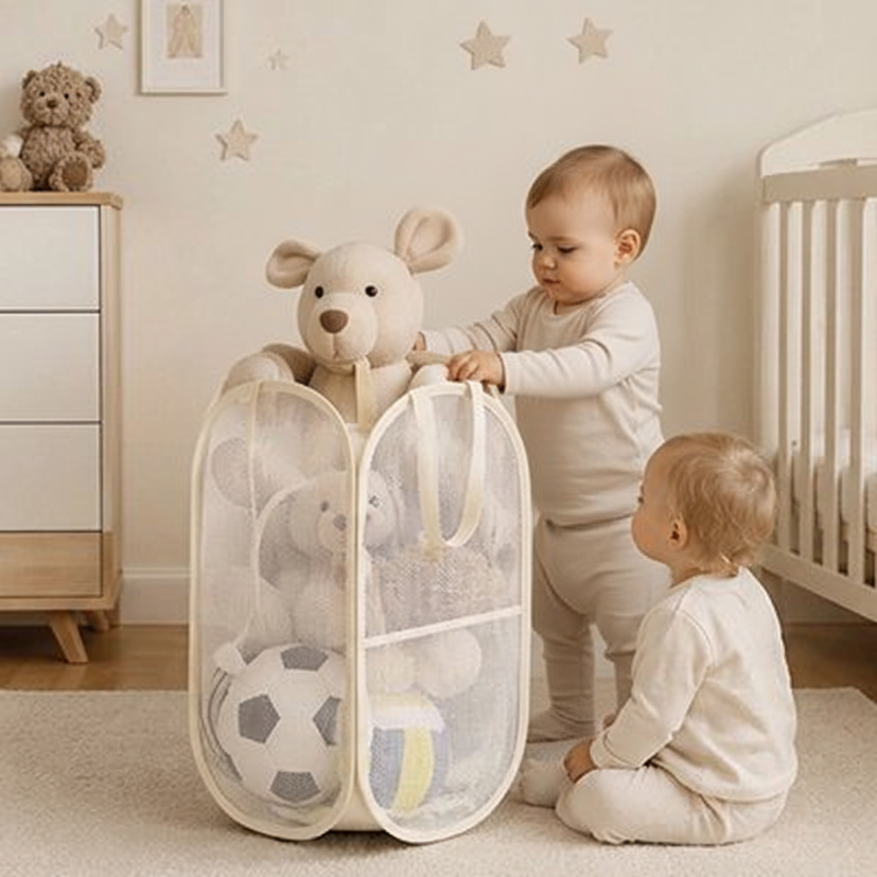 Rangement peluches bébé vertical