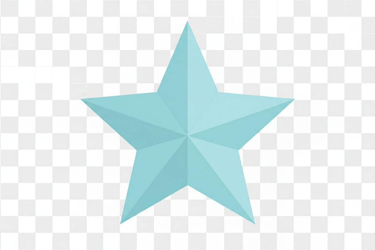 Single large star in pale blue